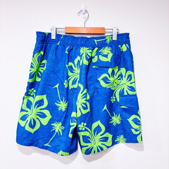 FIREFLY Blue & green floral swim shorts men | Large * - Picture 2 of 7